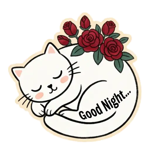 cat, cat lover, romantic, love, cute, WhatsApp stickers, stickers, love good night